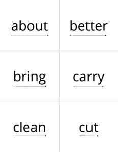 Dolch 3rd Grade Flash Cards