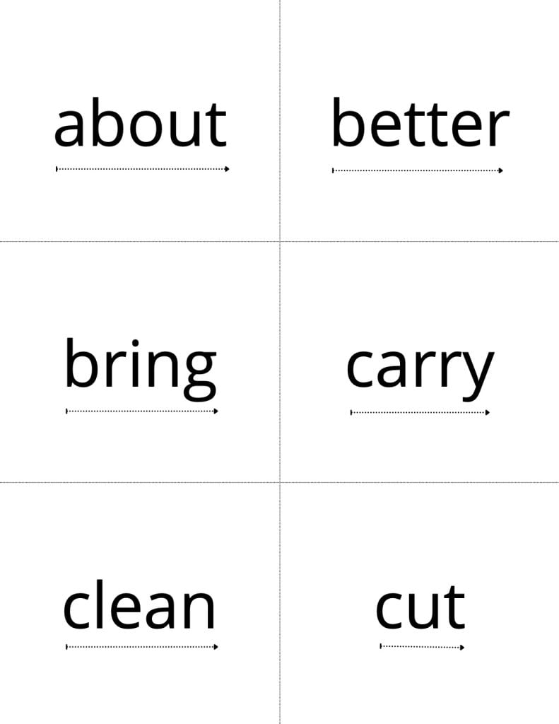 3rd grade sight words flash cards