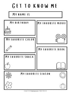 ALL bout Me Printable Template