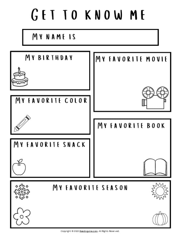 My Favorite Things Printable Template - Printable Templates Free