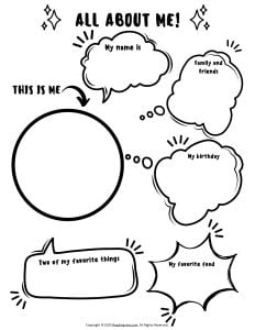 All About Me Worksheet