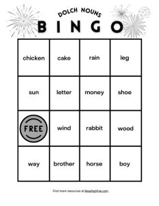 Dolch Nouns Bingo Cards