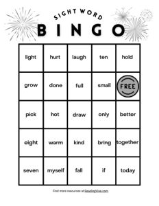 3rd Grade Dolch Bingo Cards