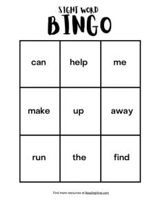 Pre-K Printable Bingo