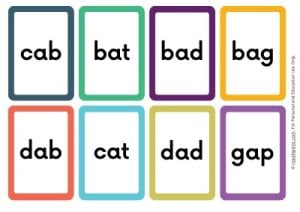 CVC Words Flashcards Short A