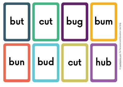 CVC Words Flashcards Short U