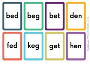 CVC Words Flashcards - Short e