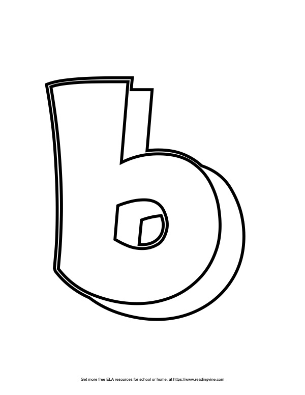 Block Lowercase 3D Bubble Letter B