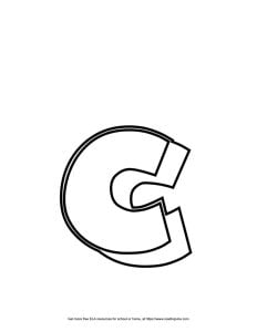 Block Lowercase 3D Bubble Letter C