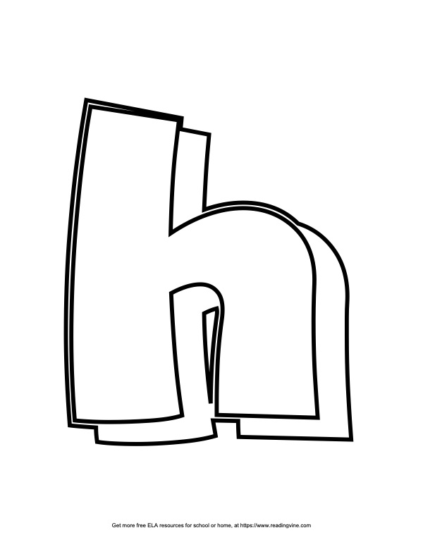 Block Lowercase 3D Bubble Letter H