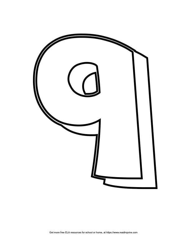 Block Lowercase 3D Bubble Letter Q