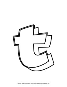 Block Lowercase 3D Bubble Letter T