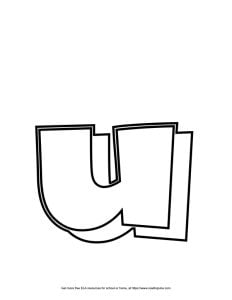Block Lowercase 3D Bubble Letter U