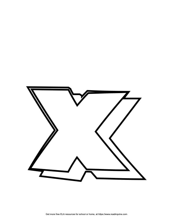 Block Lowercase 3D Bubble Letter X