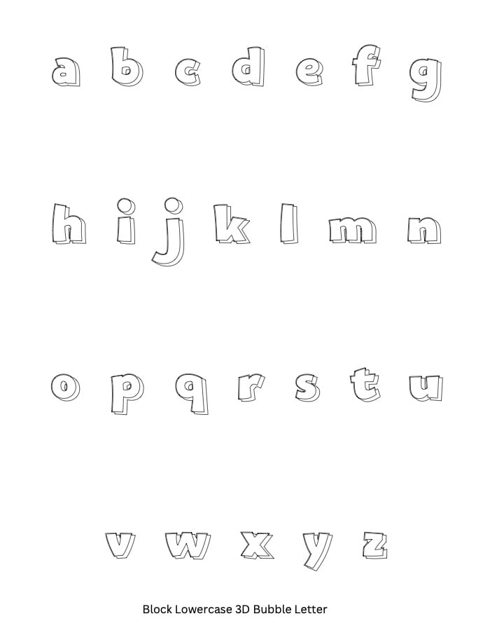 Block letters sales lowercase