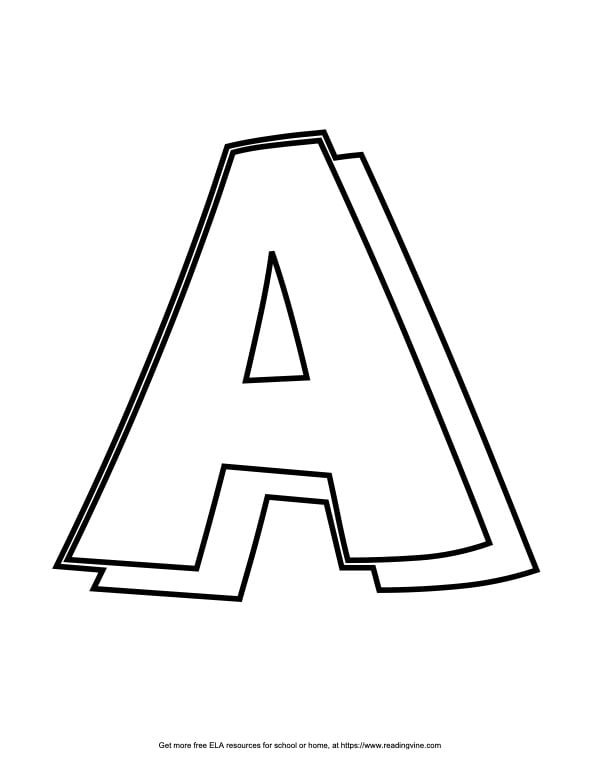 Block Outline Capital Bubble Letter A