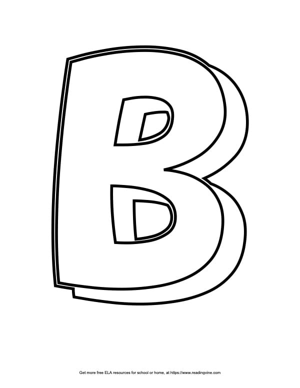 Block Outline Capital Bubble Letter B