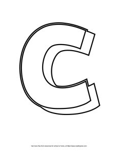 Block Outline Capital Bubble Letter C