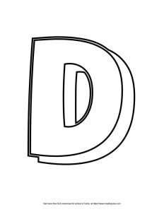 Block Outline Capital Bubble Letter D