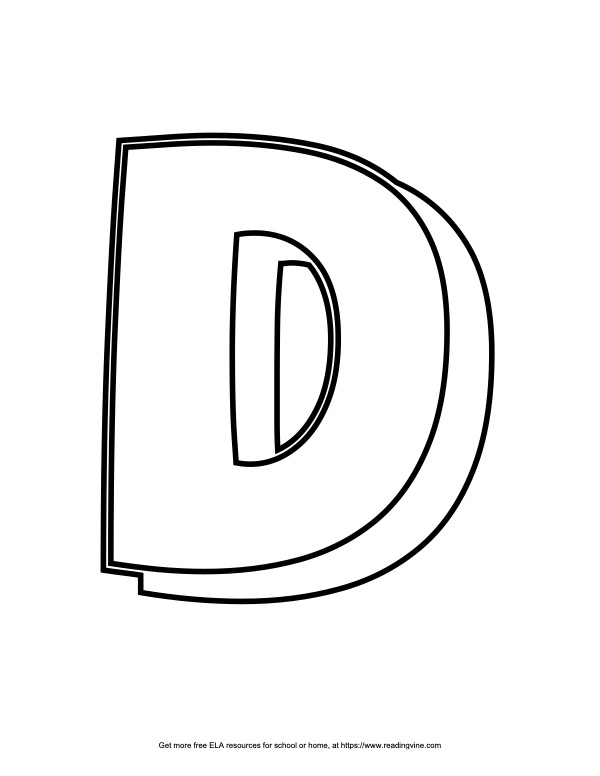 Block Outline Capital Bubble Letter D