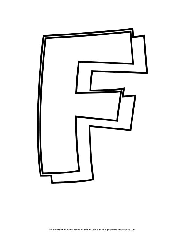 Block Outline Capital Bubble Letter F