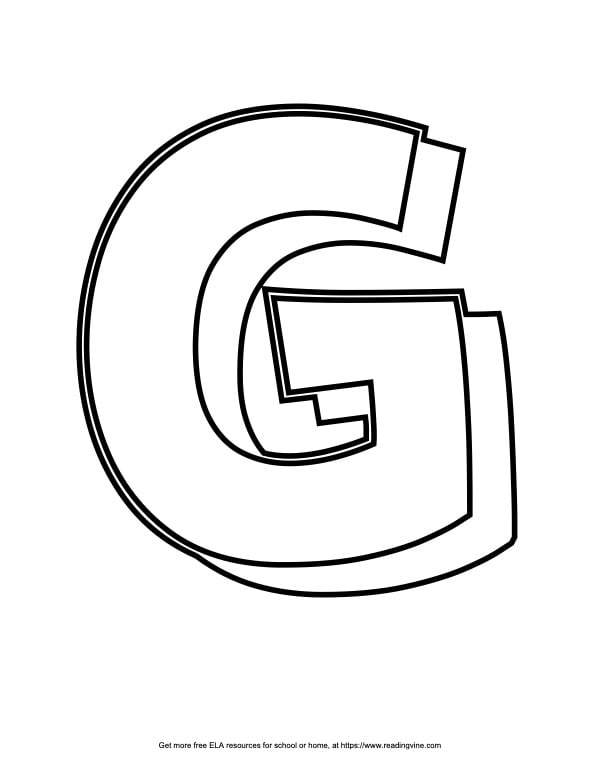 Block Outline Capital Bubble Letter G