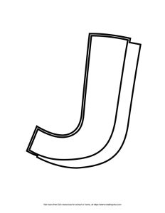 Block Outline Capital Bubble Letter J
