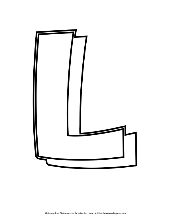 Block Outline Capital Bubble Letter L