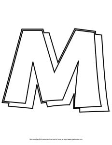 Block Outline Capital Bubble Letter M