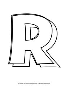 Block Outline Capital Bubble Letter R