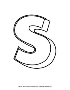 Block Outline Capital Bubble Letter S