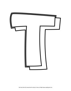 Block Outline Capital Bubble Letter T
