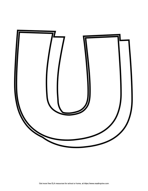 Block Outline Capital Bubble Letter U