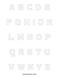 Capital Bubble Letter Alphabet