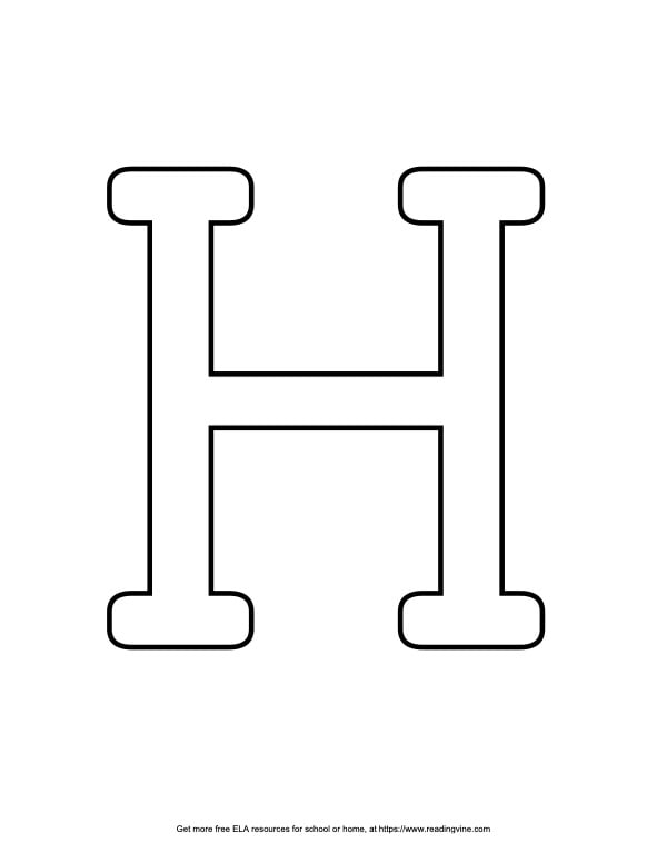 Capital Serif Bubble Letter H