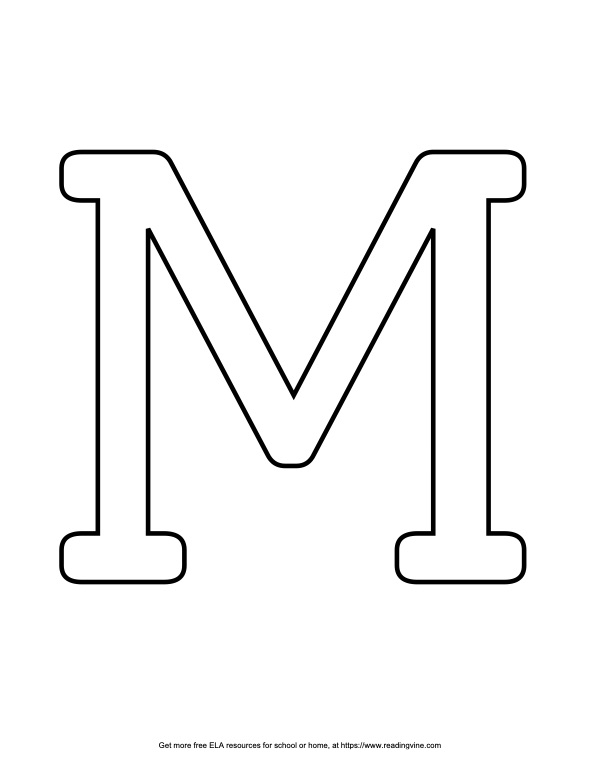 Capital Serif Bubble Letter M