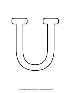 Capital Serif Bubble Letter U