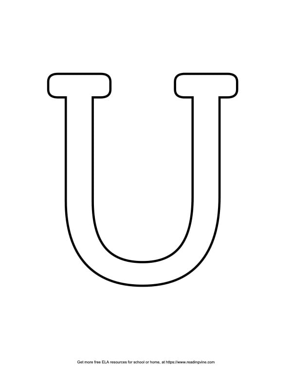 Capital Serif Bubble Letter U