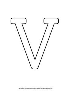 Capital Serif Bubble Letter V