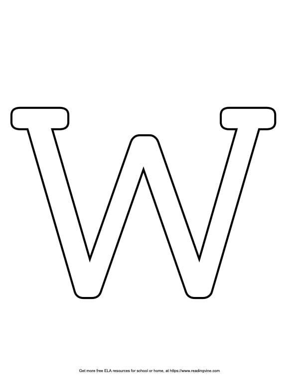 Capital Serif Bubble Letter W
