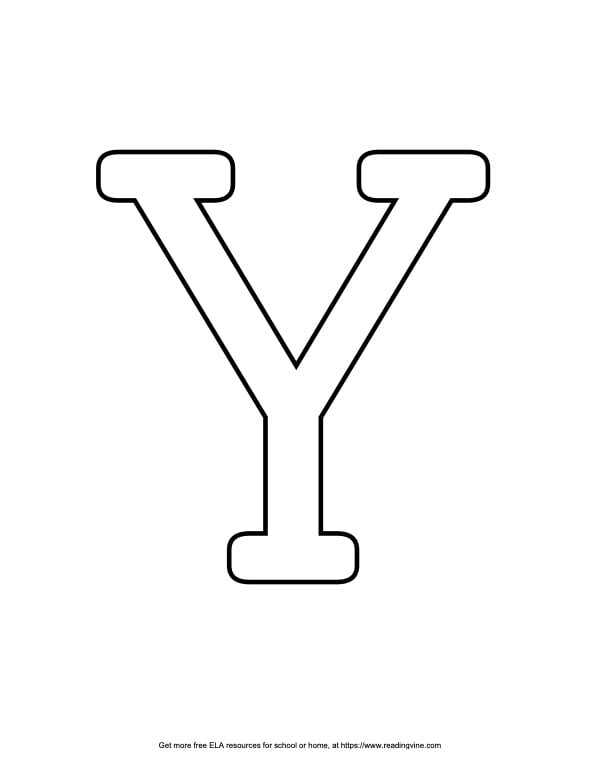 Capital Serif Bubble Letter Y