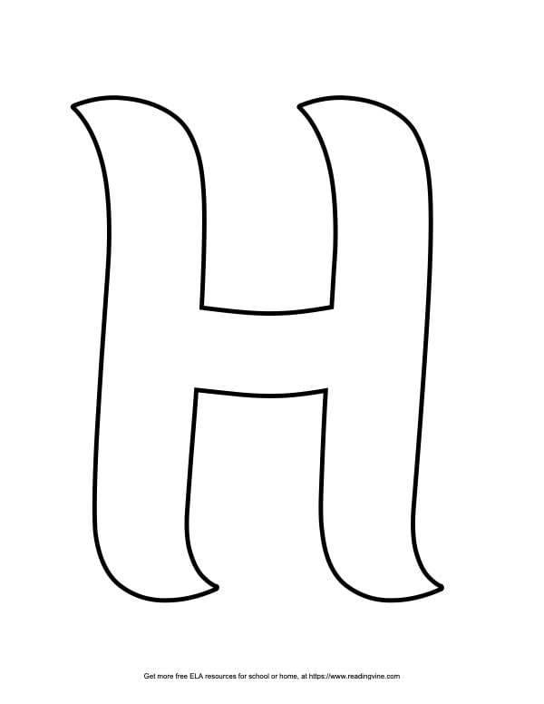 Curvy Capital Bubble Letter H