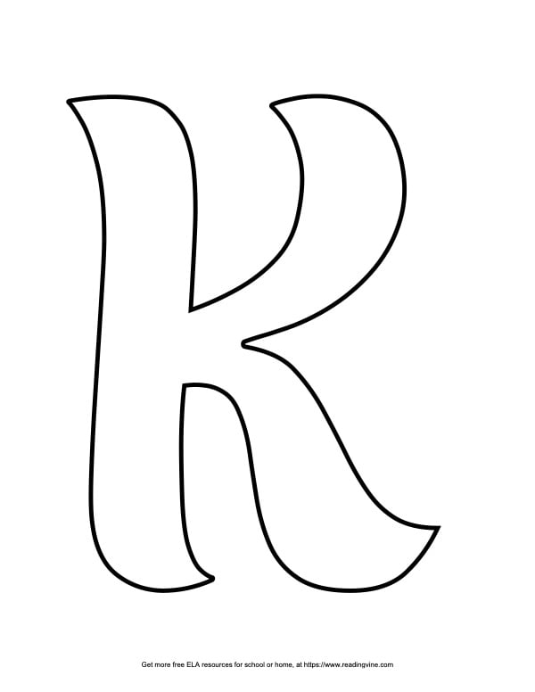 Curvy Capital Bubble Letter K