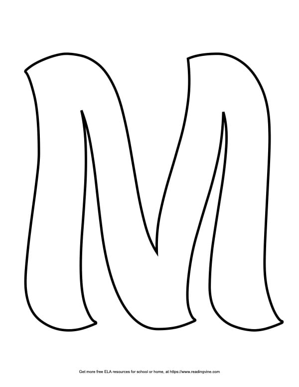 Curvy Capital Bubble Letter M