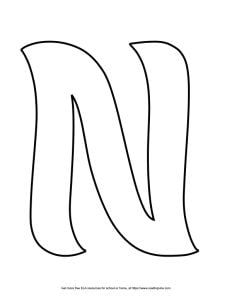 Curvy Capital Bubble Letter N