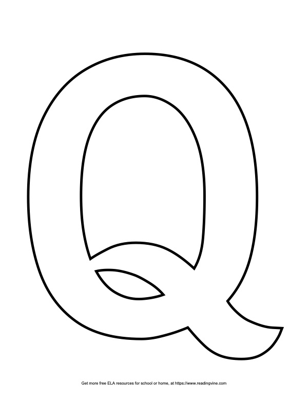 Curvy Capital Bubble Letter Q