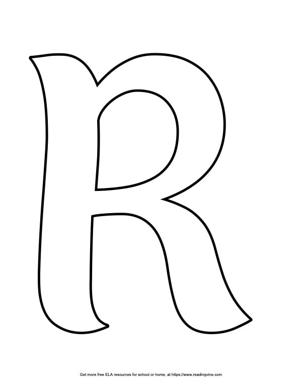 Curvy Capital Bubble Letter R