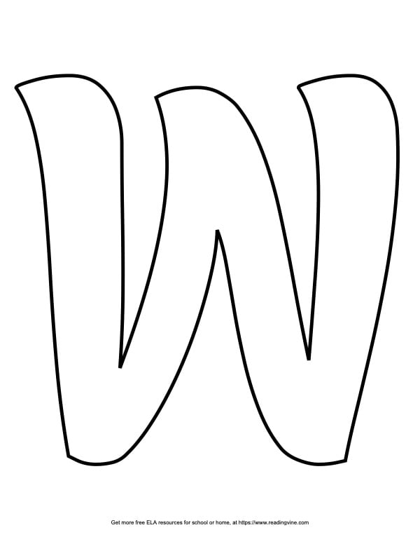 Curvy Capital Bubble Letter W