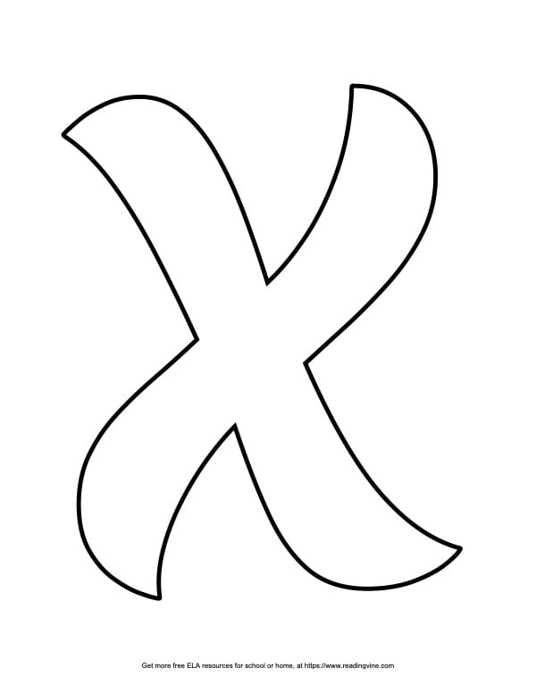 Curvy Capital Bubble Letter X