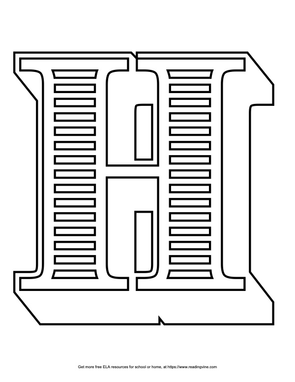 Fancy Block Capital Bubble Letter H